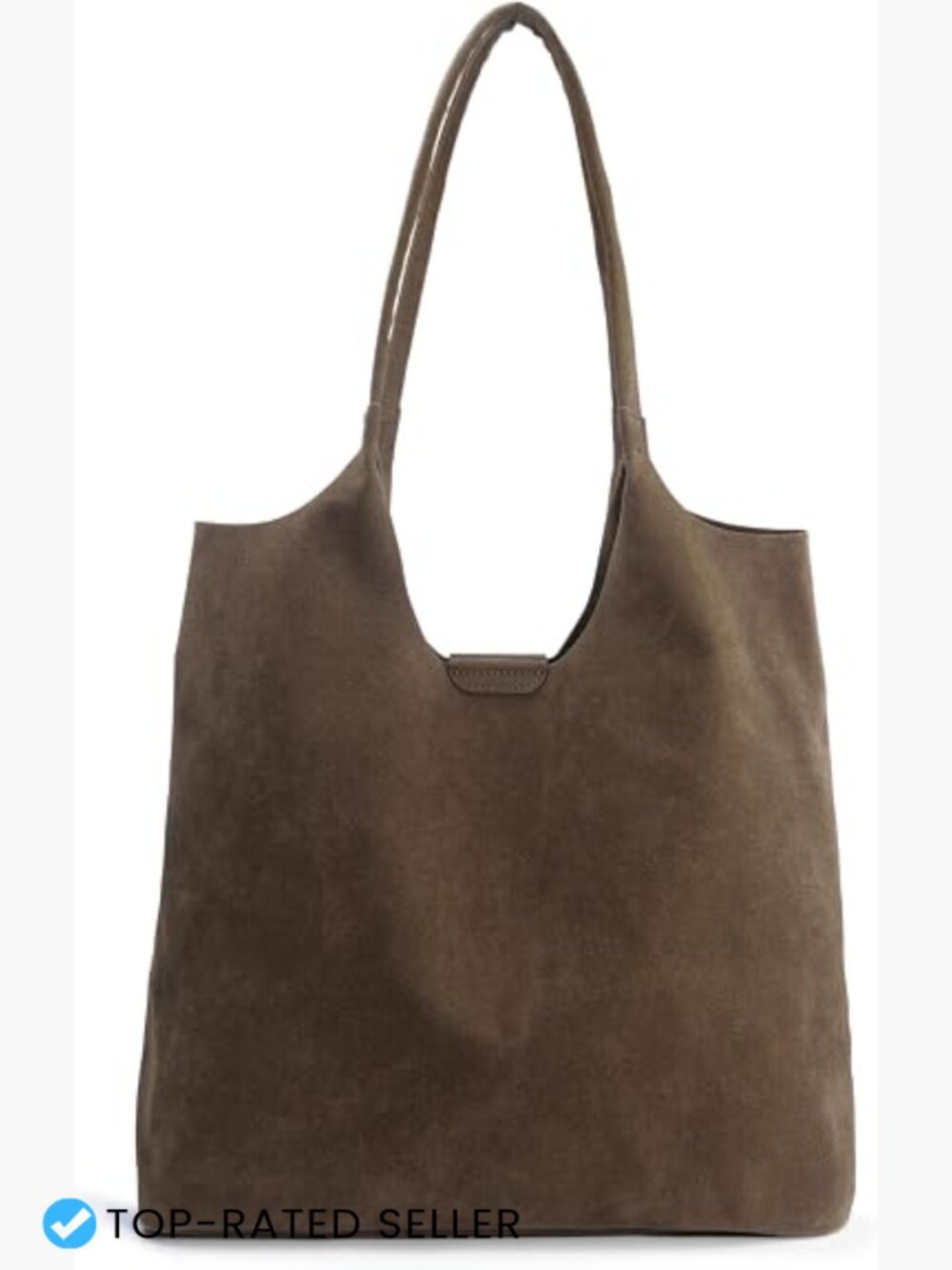 Faux Suede Tote Bag Magnetic Closure Hobo Handbag Lightweight Vegan Leather